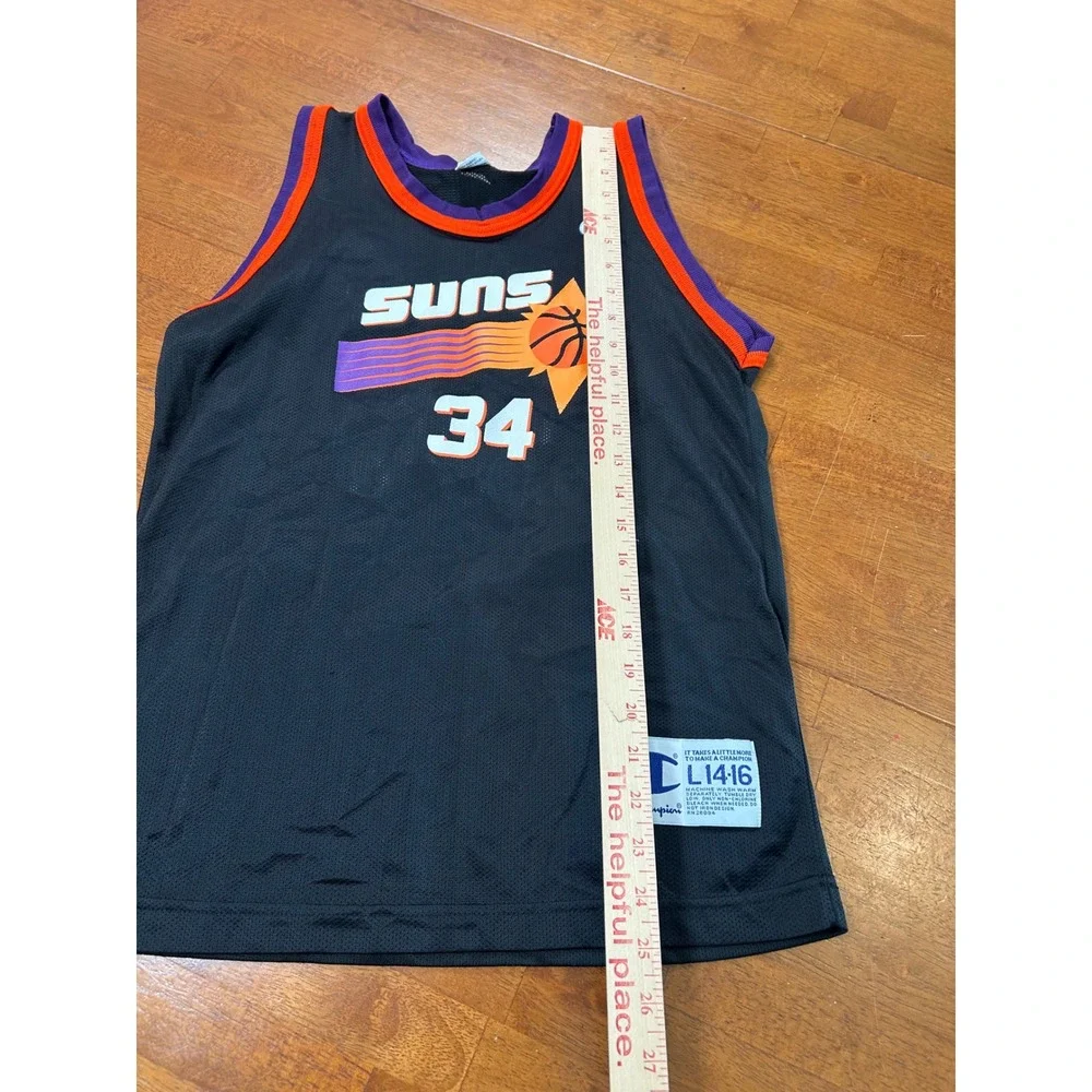 Champion Phoenix Suns Jersey Youth L 14-16 Black Charles Barkley 34 NBA